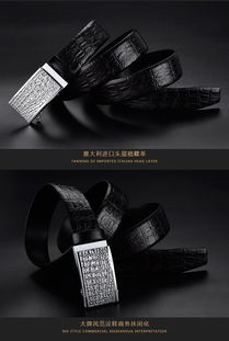 小童马男士精品腰带 鳄鱼纹真皮头层皮的时尚之选